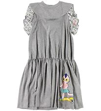 Fendi Kids Dress - Grey Melange w. Ruffles/Fendirumi