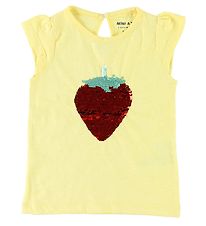 Mini A Ture Top - Annaline - Gelb m. Erdbeere