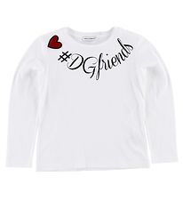 Dolce & Gabbana Blouse - Blanc av. Imprim/Coeur