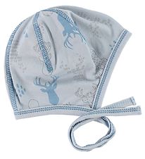 Joha Baby Hat - Wool - Light Blue w. Reindeer