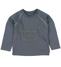 Fixoni Pullover - Mattblau m. Print