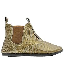 En Fant Soft Sole Leather Shoes - Gold w. Snakeskin