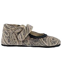 En Fant Chaussons Ballerines - Beige av. Motif/Velcro