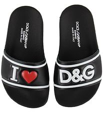 Dolce & Gabbana Strandsandalar - Svart M. Prentað