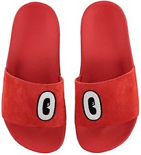 adidas Originals Badslippers - Adilette - Active Rood m. Ogen