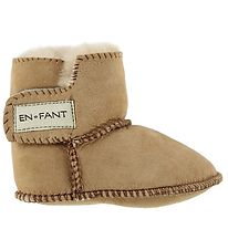 En Fant Fårskinnstofflor m. Foder - Brun