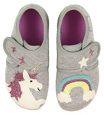 Living Kitzbhel Chaussons - Gris Chin av. Arc-en-ciel/Licorne