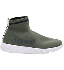 Hummel Skór - HMLTerrafly Sock Runner Jr - Deep Lichen Green