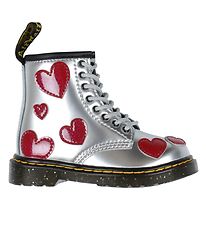 Dr. Martens Bottes - 1460 T - Silver Metallic+Rouge vif/Brevet