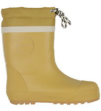 Pom Pom Rubber Boots w. Lining - Mustard
