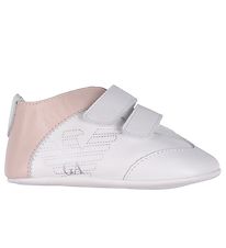 Emporio Armani Soft Sole Leather Shoes - White/Pink