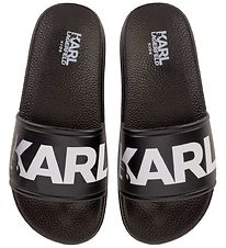 Karl Lagerfeld Flip Flops - Earth - Black w. White