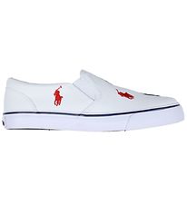 Polo Ralph Lauren Shoe - Keaton Slip On - White/Navy/Red