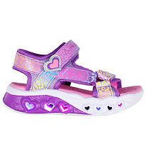 Skechers Sandals w. Light - Flutter Hearts - Lavender/Multi