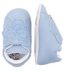 Kenzo Leren Slippers - Lichtblauw