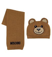 Moschino Gift Box - Beanie/Scarf - Wool/Polyester - Brown