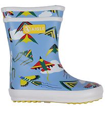 Aigle Rubber Boots - Baby Flac - Light Blue w. Kites