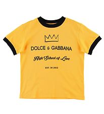 Dolce & Gabbana T-paita - Tumma Keltainen, Printti