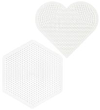 Hama Midi Plaques pour perles - 2 Pack - Coeur & Hexagone
