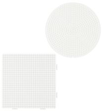 Hama Midi - Bgelperlensteckplatten - 2er-Pack - Kreis & Quadrat