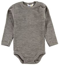 Joha Bodysuit L/S - Wool - Brown Melange