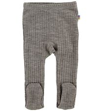 Joha Leggings w. Footies - Wool - Brown Melange