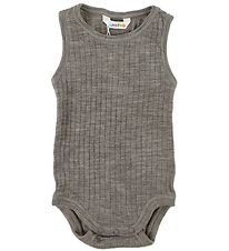 Joha Bodysuit Sleeveless - Wool - Brown Melange