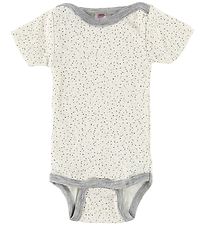 Engel Bodysuit S/S - Wool - Ivory w. Dots