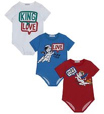 Dolce & Gabbana Bodysuits S/S - 3-Pack - Blue/Red/White