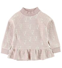 Mini Q Ture Tröja - Kicka - Vit m. Glitter/Katter