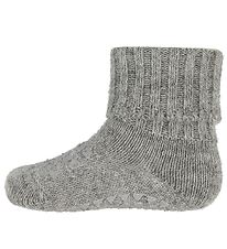 GoBabyGo Non-Slip Socks - Wool - Grey Melange