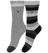 Tommy Hilfiger Socks - 2-Pack - Stripe - Black Striped/Grmeler