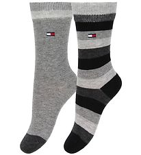 Tommy Hilfiger Strumpor - 2-pack - Stripe - Svartrandig/Grmeler