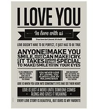 I Love My Type Poster - A3 - I Love You - Warm Grey