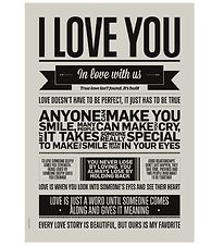 I Love My Type Veggspjald - 50x70 - I Love Þú - Warm Grey