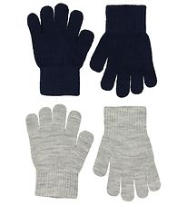 Melton Gants - 2 Pack - Tricot - Gris Chin/Marine