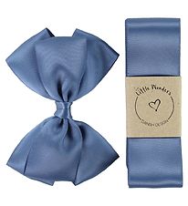 Little Wonders Baptism Ribbon w. Bow - Silk - Dusty Blue