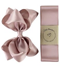 Little Wonders Baptism Ribbon w. Bow - Silk - Dusty Rose