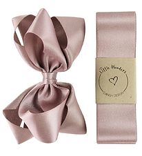 Little Wonders Baptism Ribbon w. Bow - Silk - Dusty Rose/Glitter