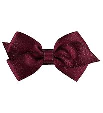 Little Wonders Bow Hair Clip - Viola - Satin - Bordeaux Glitter