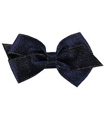 Little Wonders Bow Hair Clip - Viola - Satin - Navy Glitter