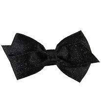 Little Wonders Bow Hair Clip - Viola - Satin - Black Glitter