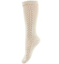 Condor Knee-High Socks w. Pointelle - Beige