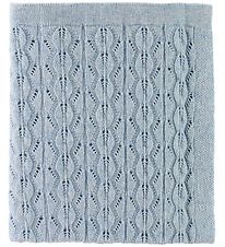 Nrgaard Madsens Blanket - Knitted - 75x100 - Wool - Light Blue