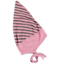 Joha Bonnet - Laine/Bambou - Rose/Marron  Rayures