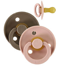 BIBS Colour Snuðin - Stærð 2 - 2 Pakki - Umferð - Dark Oak/Blush