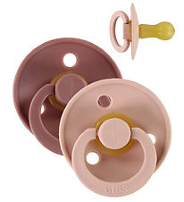 BIBS Colour Pacifiers - Size 2 - 2-Pack - Round - Woodchuck/Blus