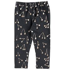 Gro Leggings - Malak - Steel Grey w. Cherries