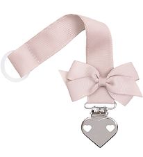 Little Wonders Pacifier Clip - Dark Powder w. Bow/Heart
