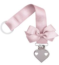 Little Wonders Pacifier Clip - Pink Glitter w. Bow/Heart